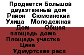 Продается Большой двухэтажный дом › Район ­ Сюмсинский › Улица ­ Молодежная › Дом ­ 7 › Общая площадь дома ­ 76 › Площадь участка ­ 32 › Цена ­ 450 000 - Удмуртская респ. Недвижимость » Дома, коттеджи, дачи продажа   . Удмуртская респ.